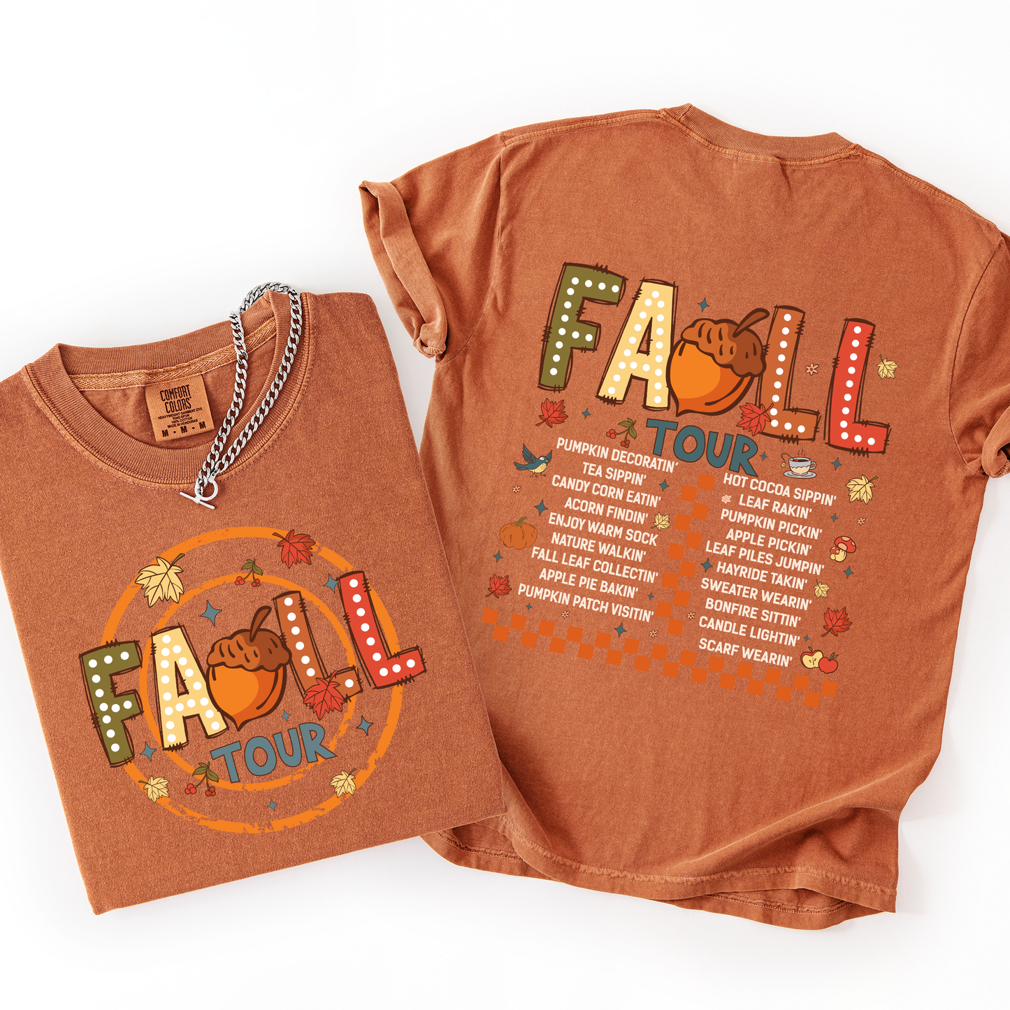 Fall Tour, Front and Back, Halloween, Autumn, Comfort Colors T-Shirt