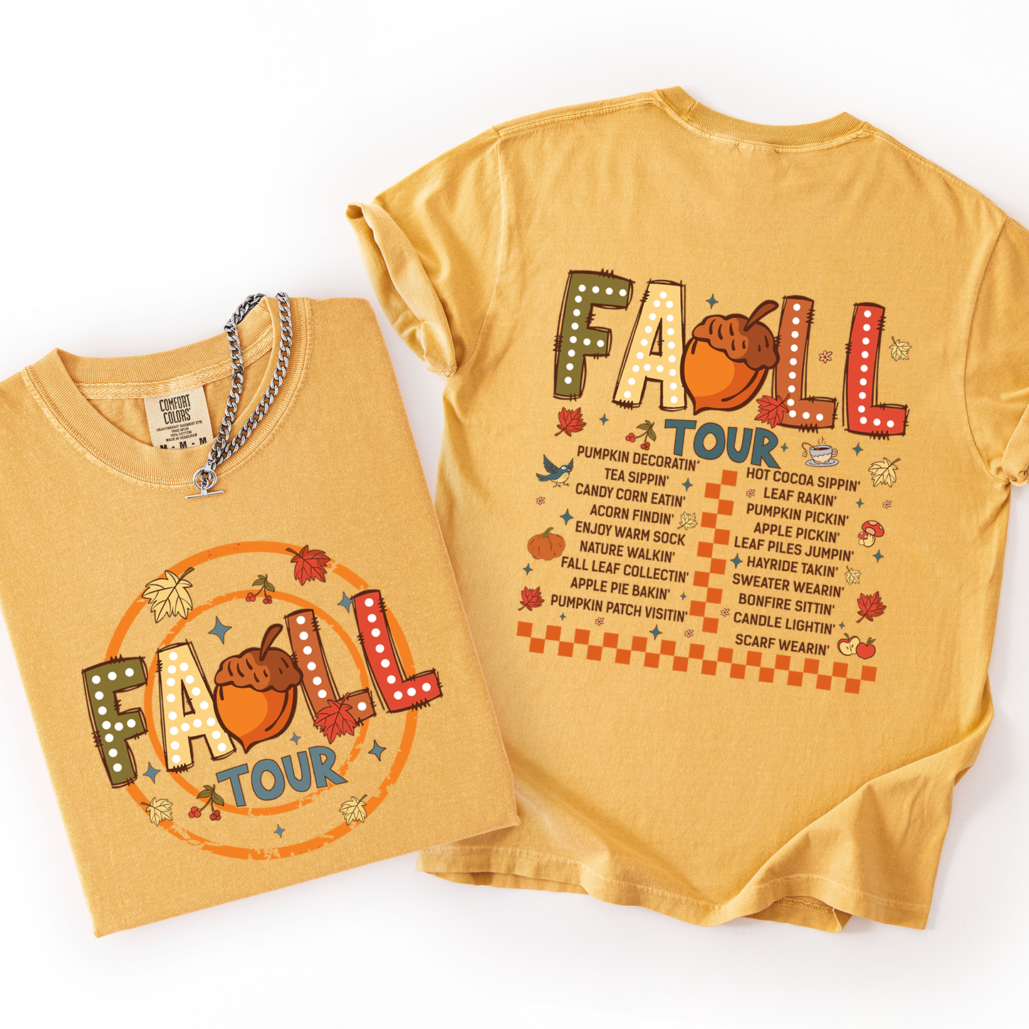 Fall Tour, Front and Back, Halloween, Autumn, Comfort Colors T-Shirt