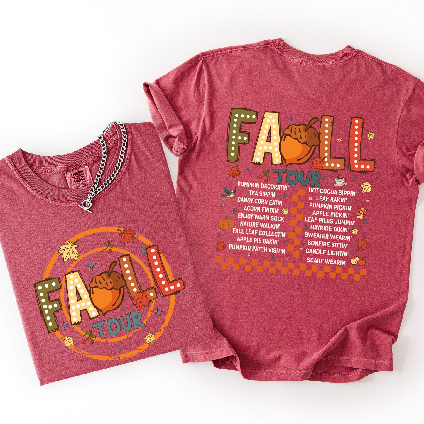 Fall Tour, Front and Back, Halloween, Autumn, Comfort Colors T-Shirt