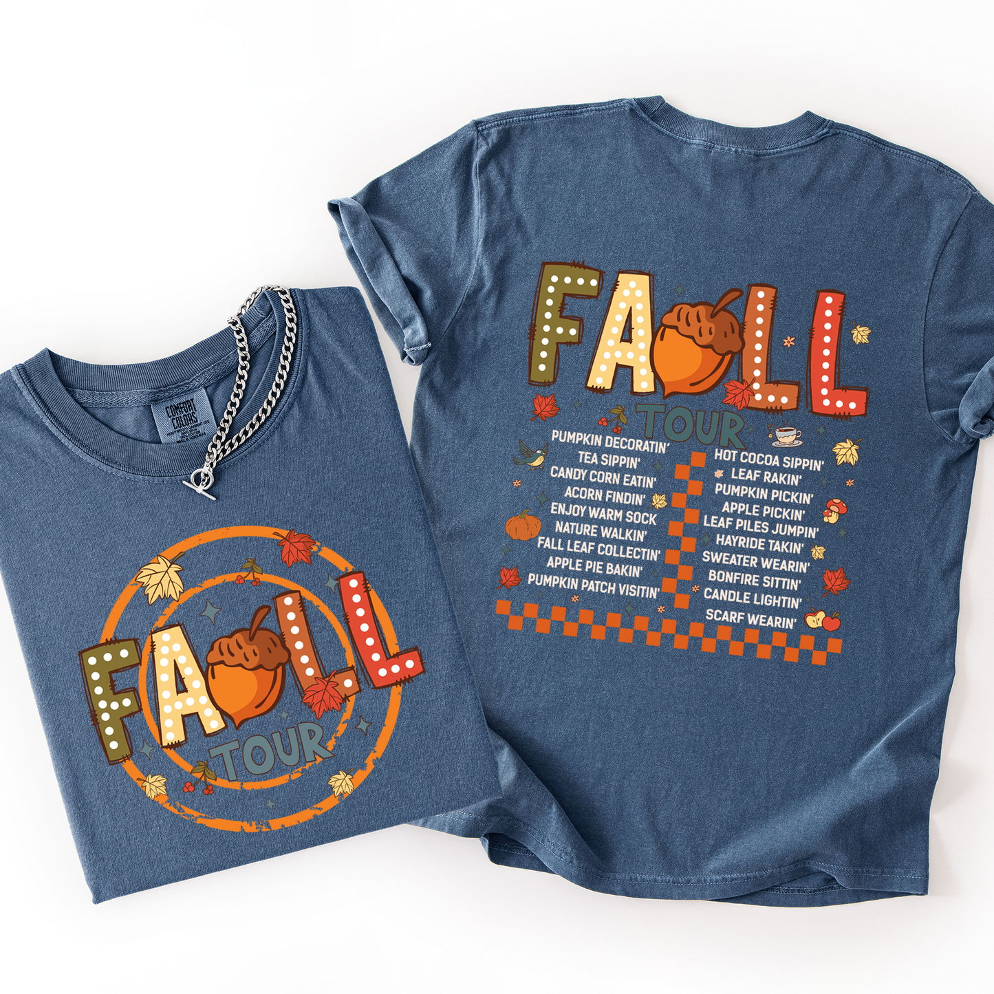 Fall Tour, Front and Back, Halloween, Autumn, Comfort Colors T-Shirt
