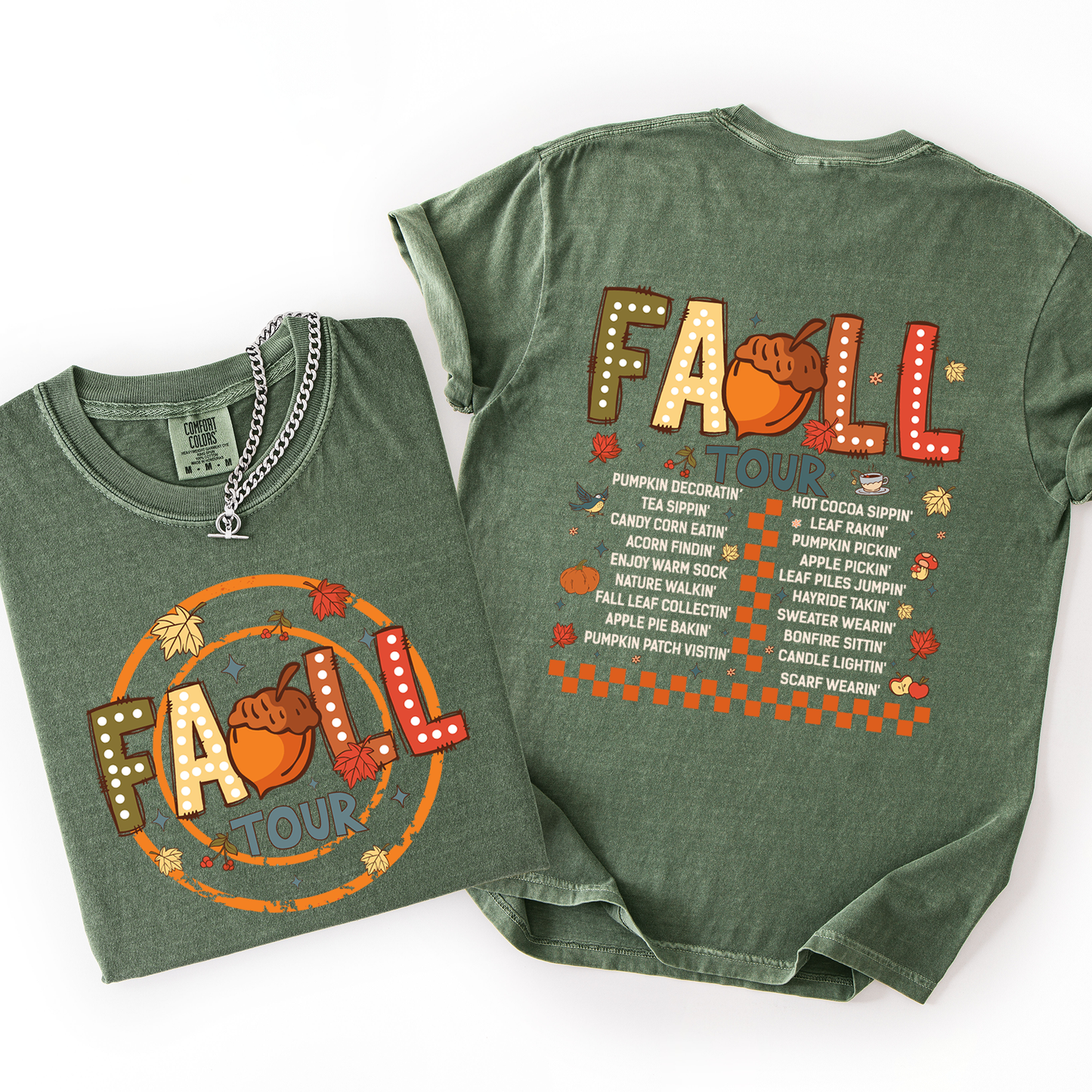 Fall Tour, Front and Back, Halloween, Autumn, Comfort Colors T-Shirt