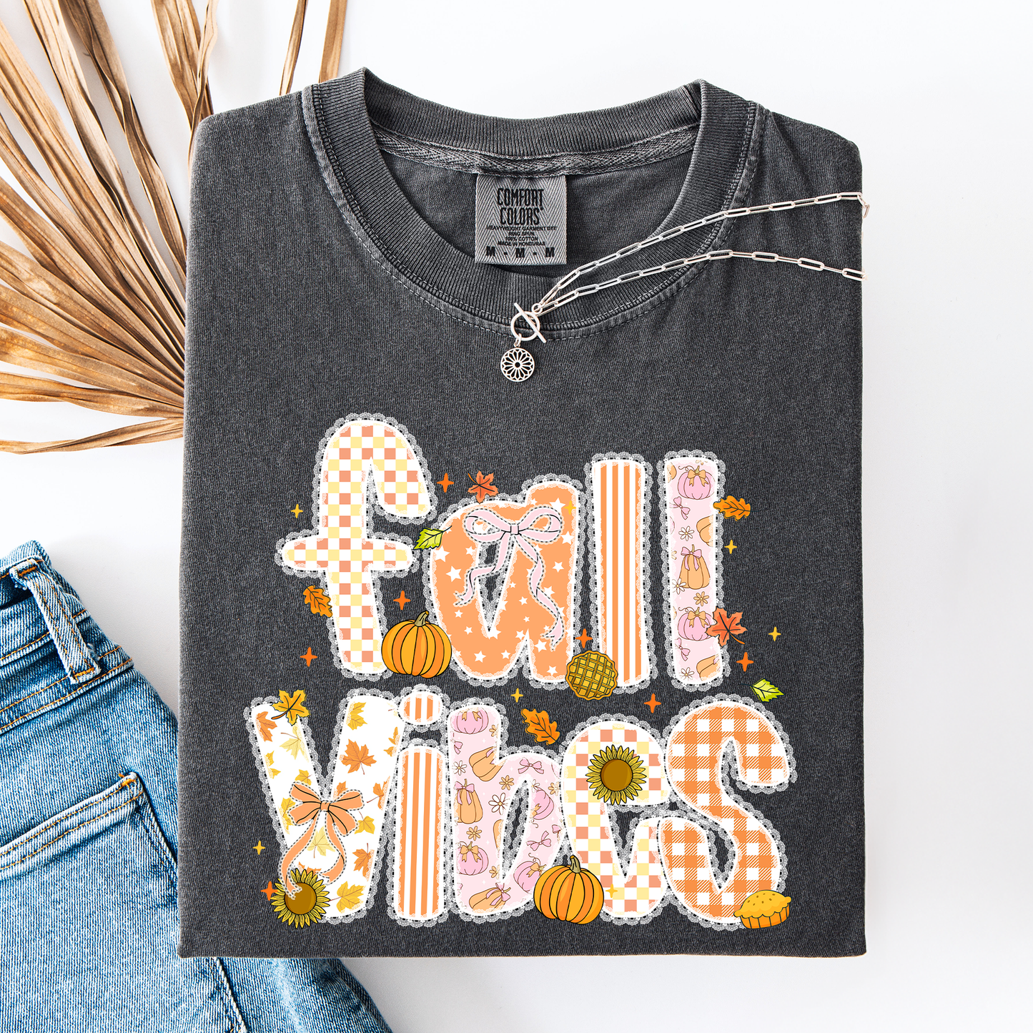 Fall Vibes, Patterns, Halloween, Pumpkin, Autumn, Comfort Colors T-Shirt