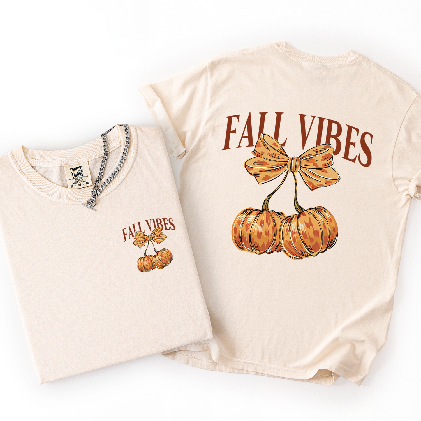Cream Fall Vibes, Pumpkins, Cherry, Autumn, Halloween, Comfort Colors T-Shirt