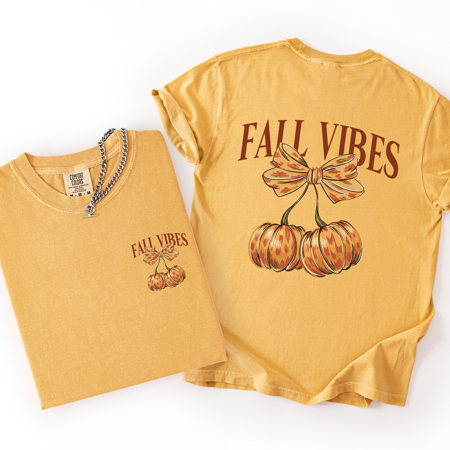 Yarrow yellow Fall Vibes, Pumpkins, Cherry, Autumn, Halloween, Comfort Colors T-Shirt