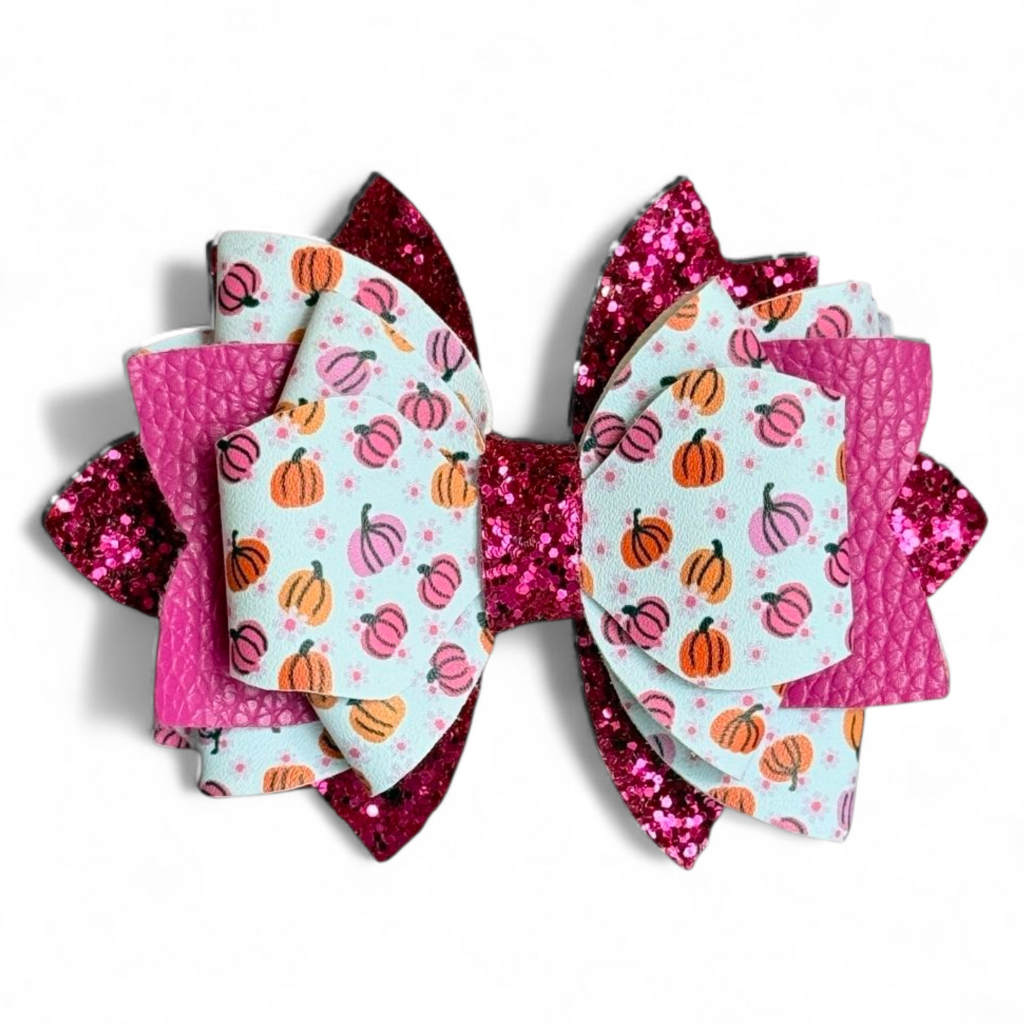 Floral Pumpkin Glitter Tumbler Bow