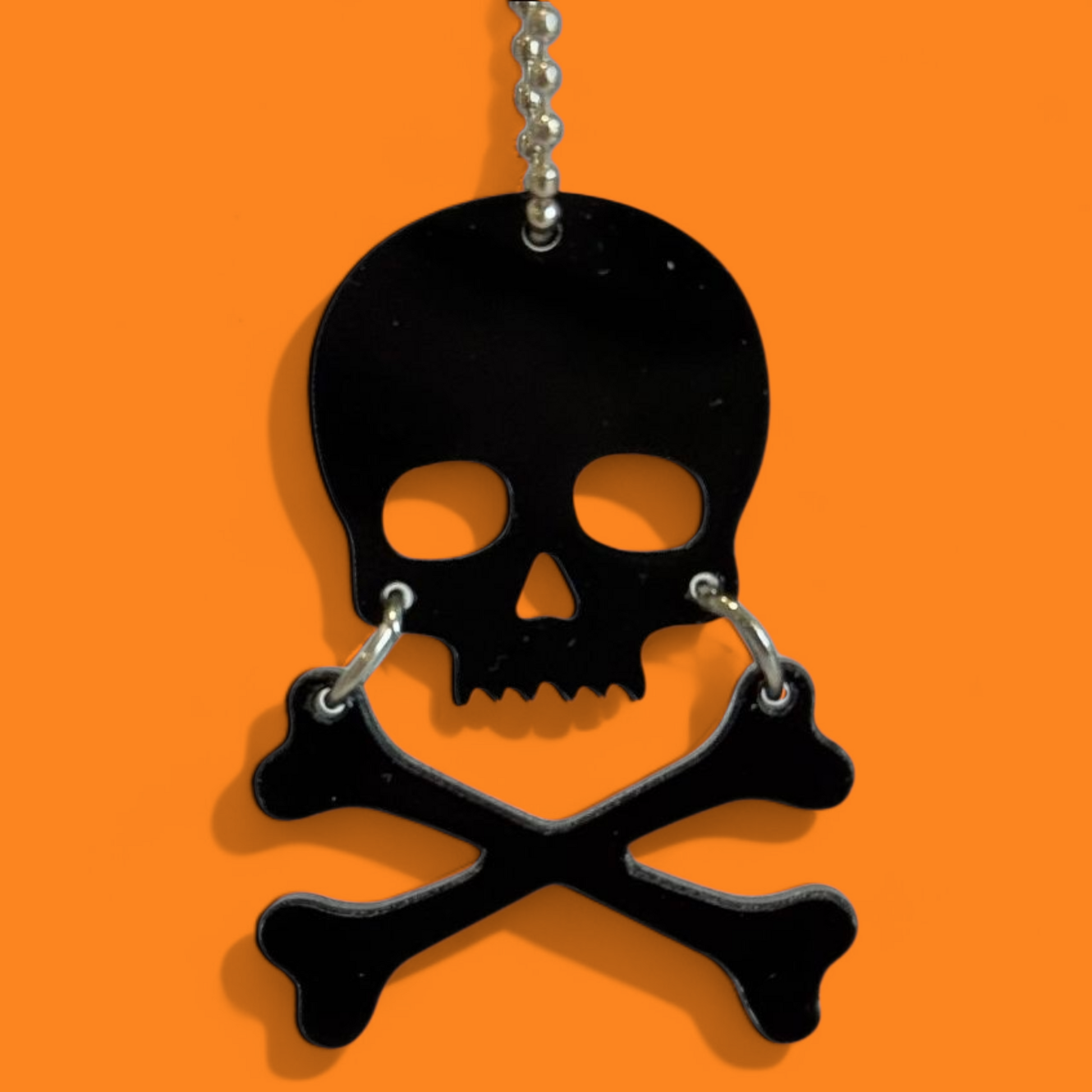 Black Skull & Crossbones Charm - Tumbler Handle Charm