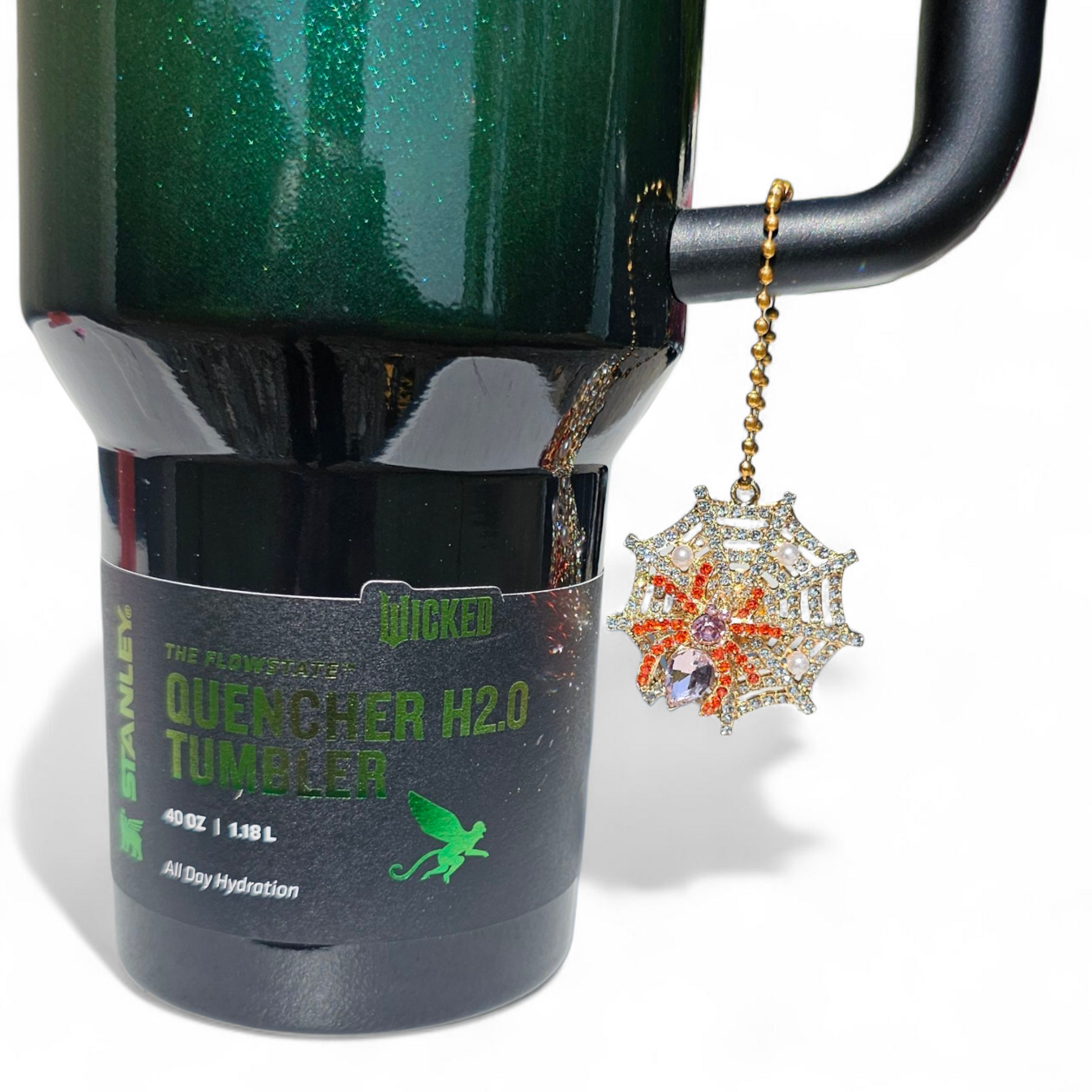 Halloween Jeweled Spiderweb Tumbler Charm | Cup Handle Charm by Southern Creative Glamour 