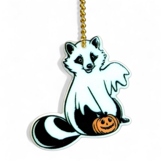 Ghost Raccoon Halloween Charm - Tumbler Handle Charm