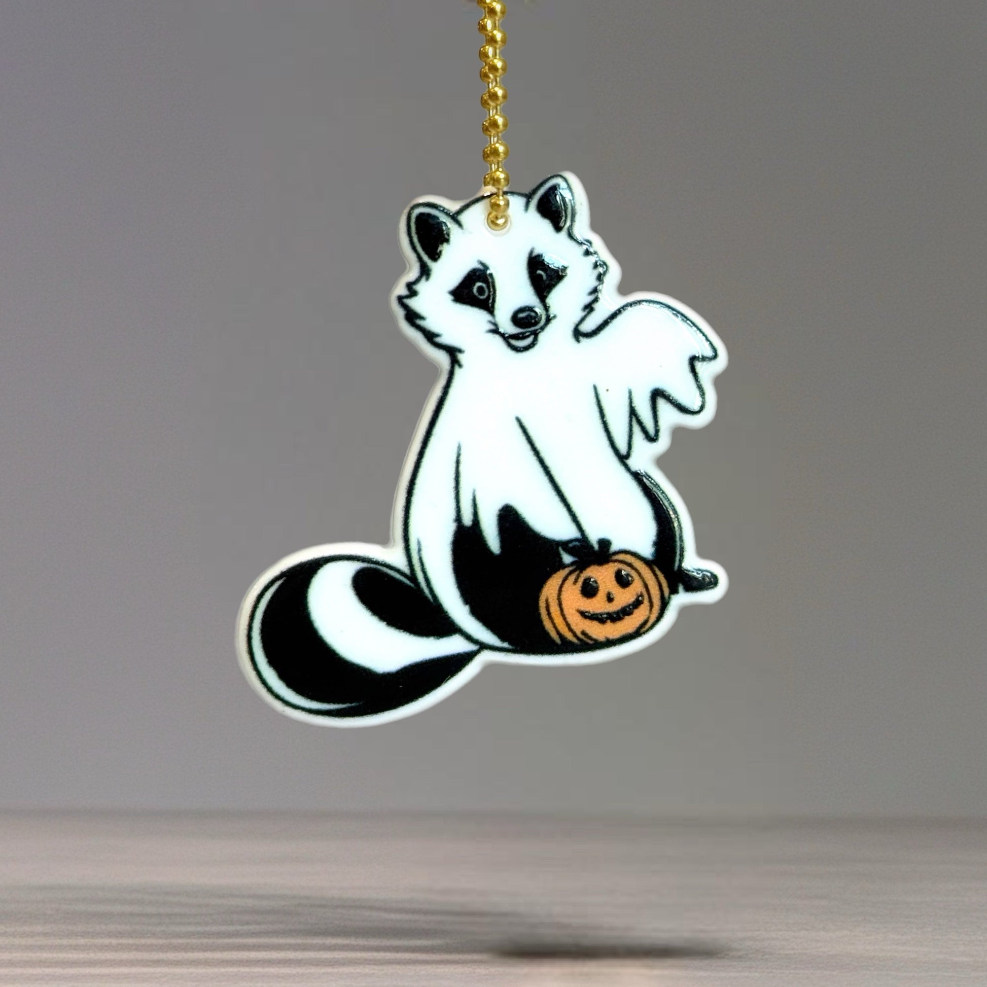 Ghost Raccoon Halloween Charm - Tumbler Handle Charm