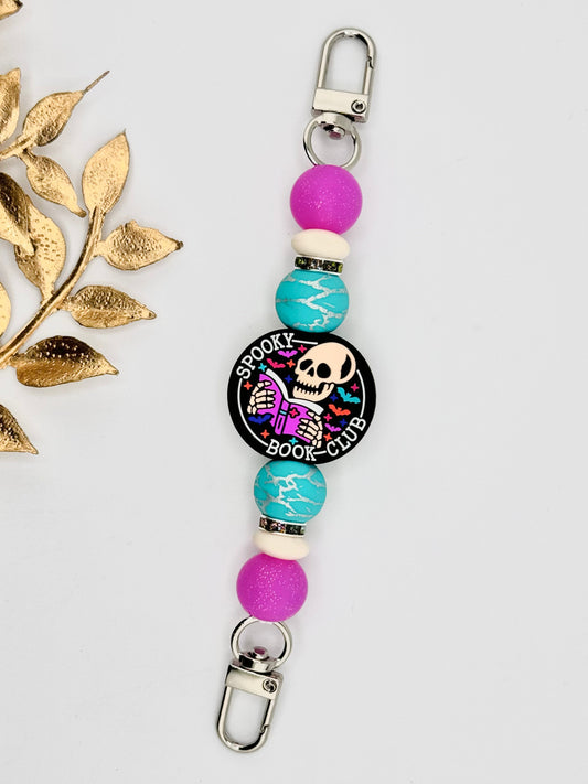 Pink and Teal E-Reader Strap ~ Spooky Book Club ~ Interchangeable