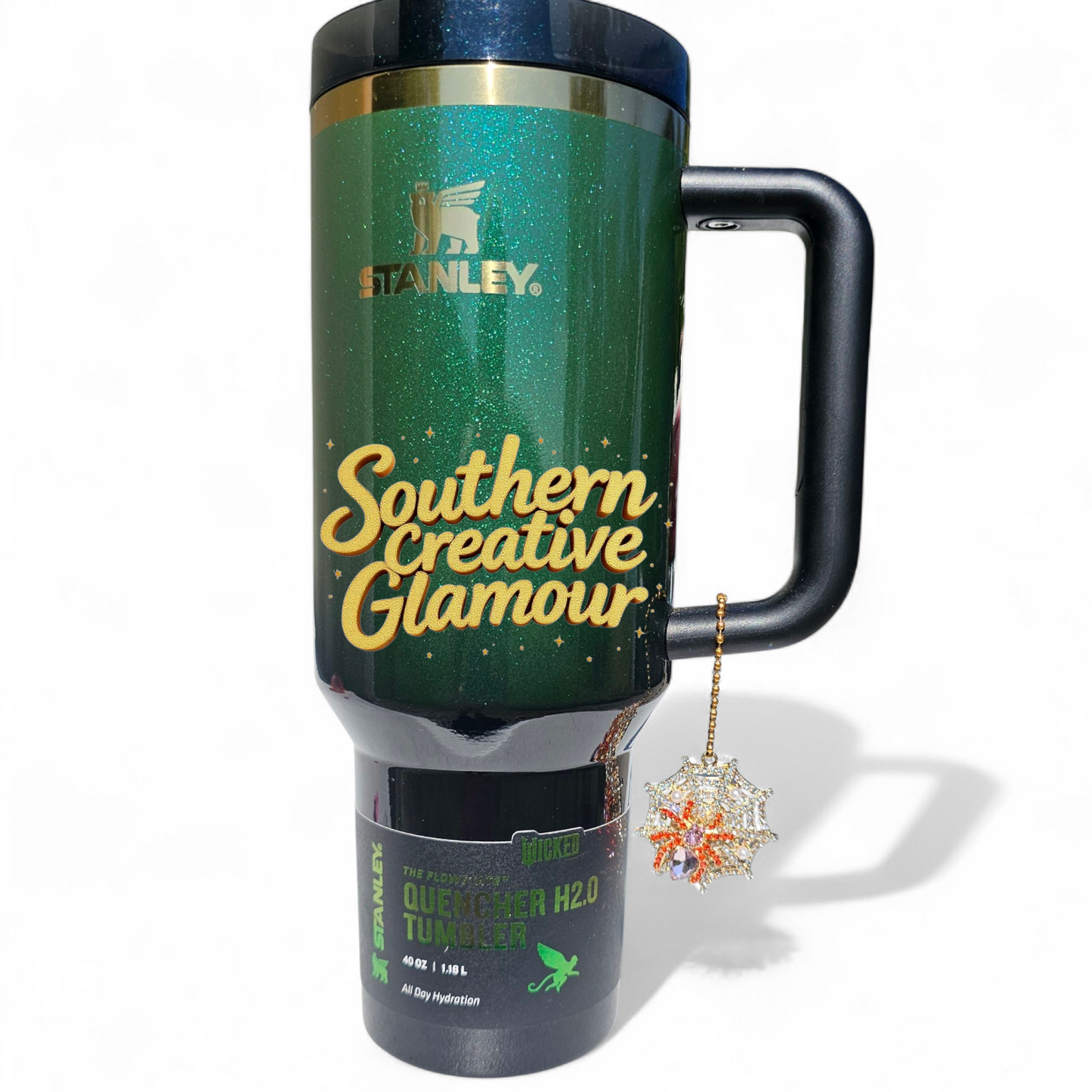 Halloween Jeweled Spiderweb Tumbler Charm | Cup Handle Charm by Southern Creative Glamour 