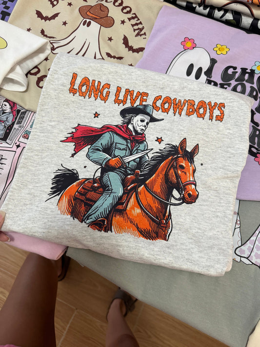 Michael Myers Long Live Cowboys Spooky Tee & Sweatshirt 