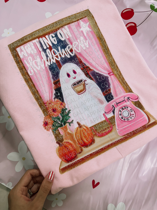 Waiting on Halloween Ghost Tee or Sweatshirt