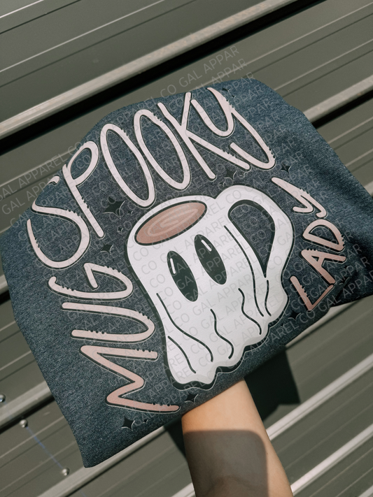 Spooky Mug Lady Tee or Sweatshirt