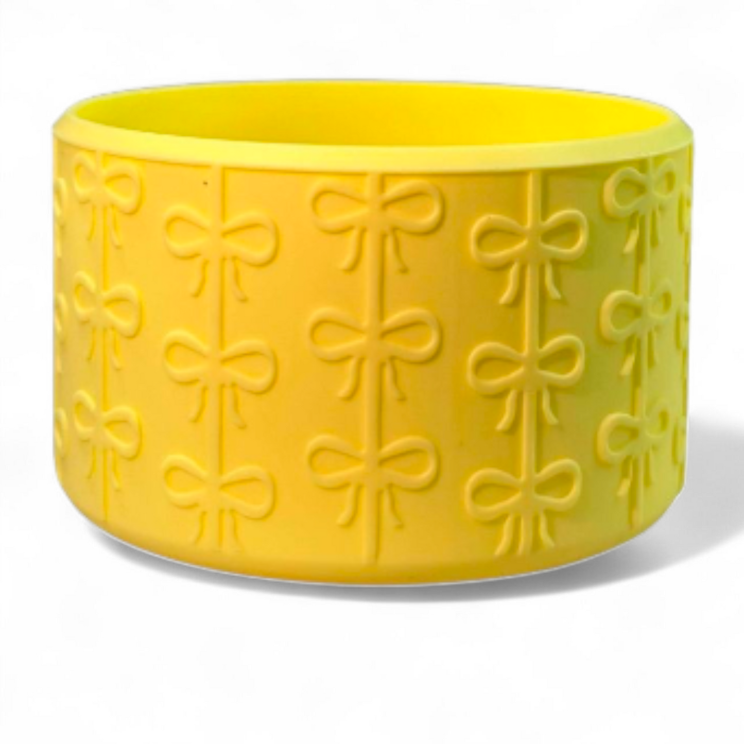 Yellow Lemonade Coquette Bow Silicone Tumbler Boot | Tumbler Sleeve