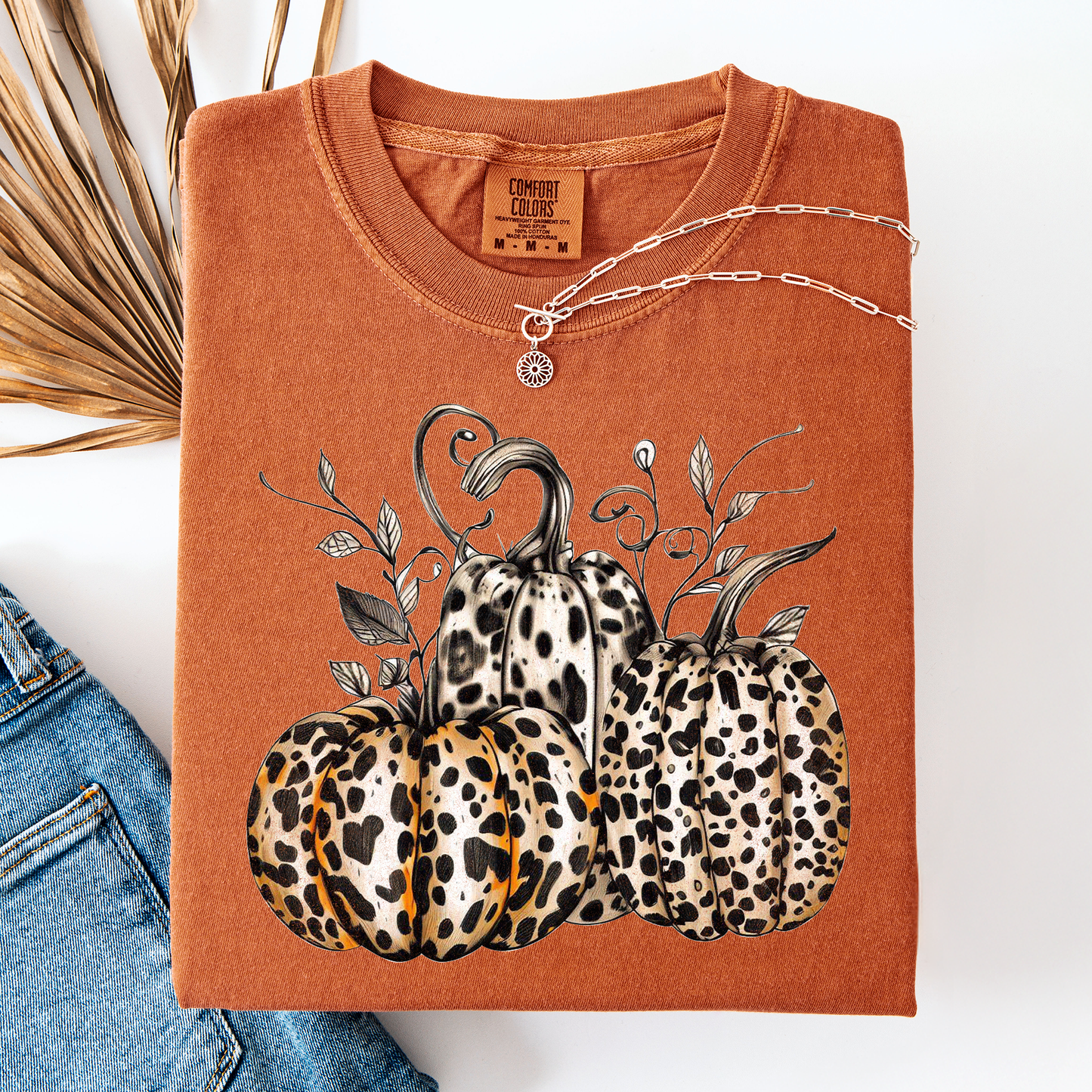 Orange Leopard Print Pumpkins, Cute, Halloween, Autumn, Fall, Comfort Colors T-Shirt