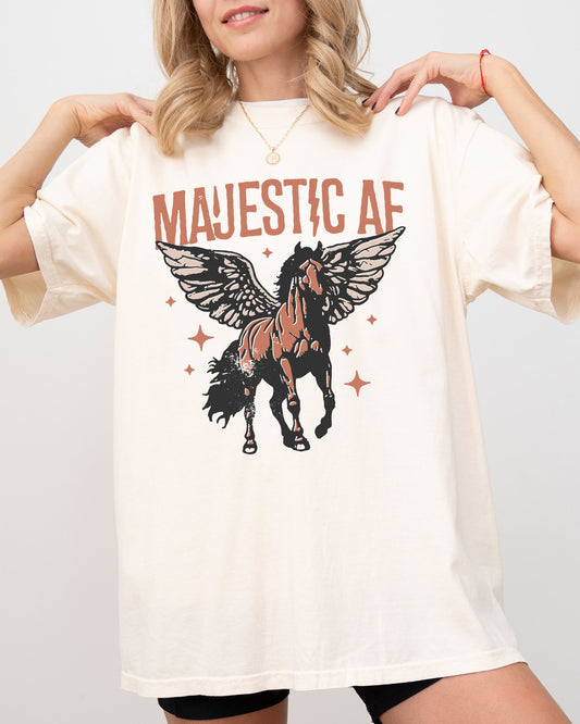Majestic , Unicorn, Winged Horse, Retro, Aesthetic, Funny, Humorous Tshirt Comfort Colors T-Shirt