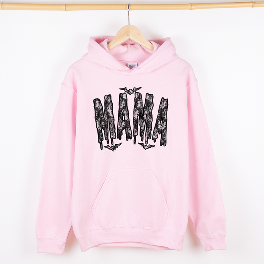 Pink Mama, Faux Lace, Halloween, Coquette, Cute, Graphic Hoodie, Hooded Sweatshirt