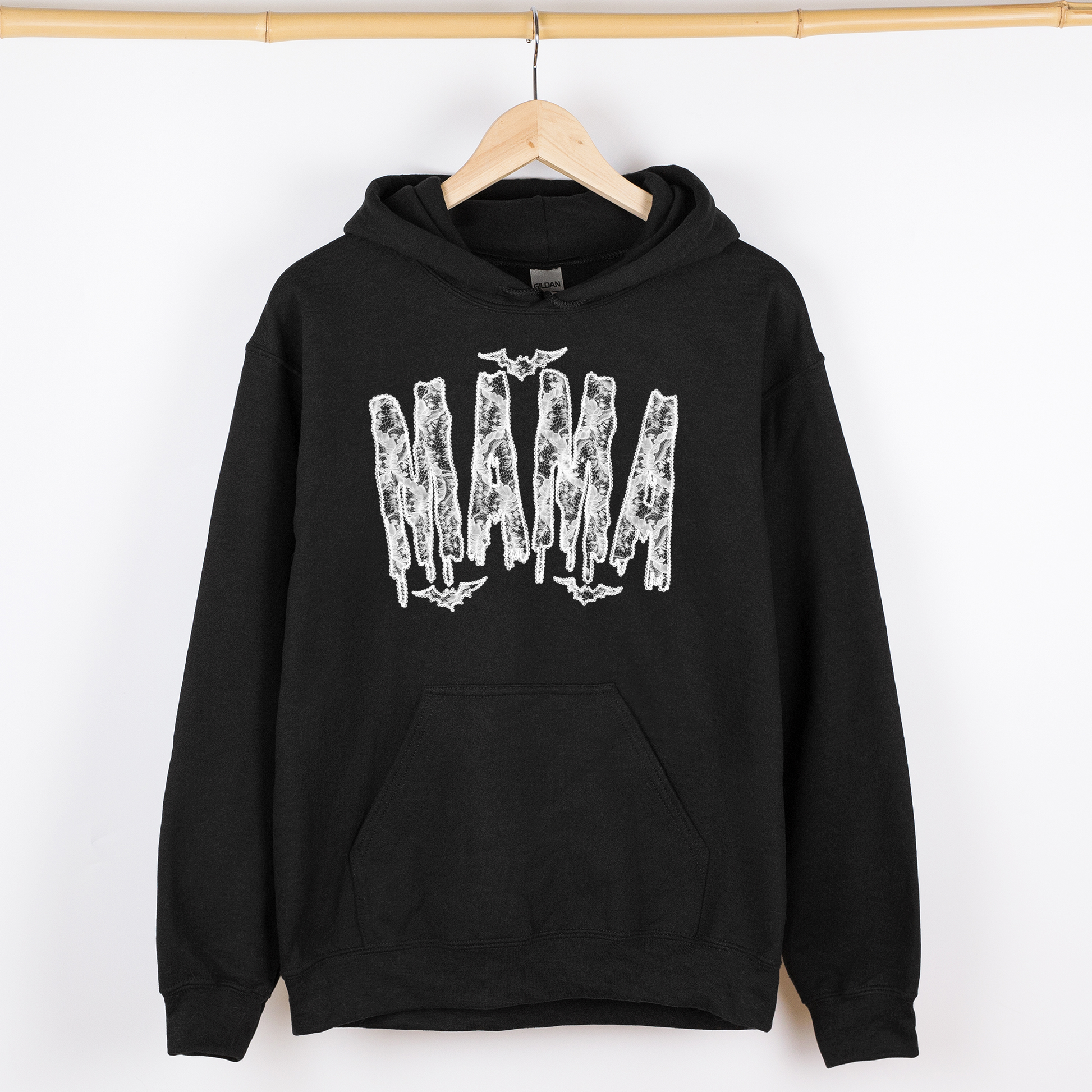 Black Mama, Faux Lace, Halloween, Coquette, Cute, Graphic Hoodie, Hooded Sweatshirt