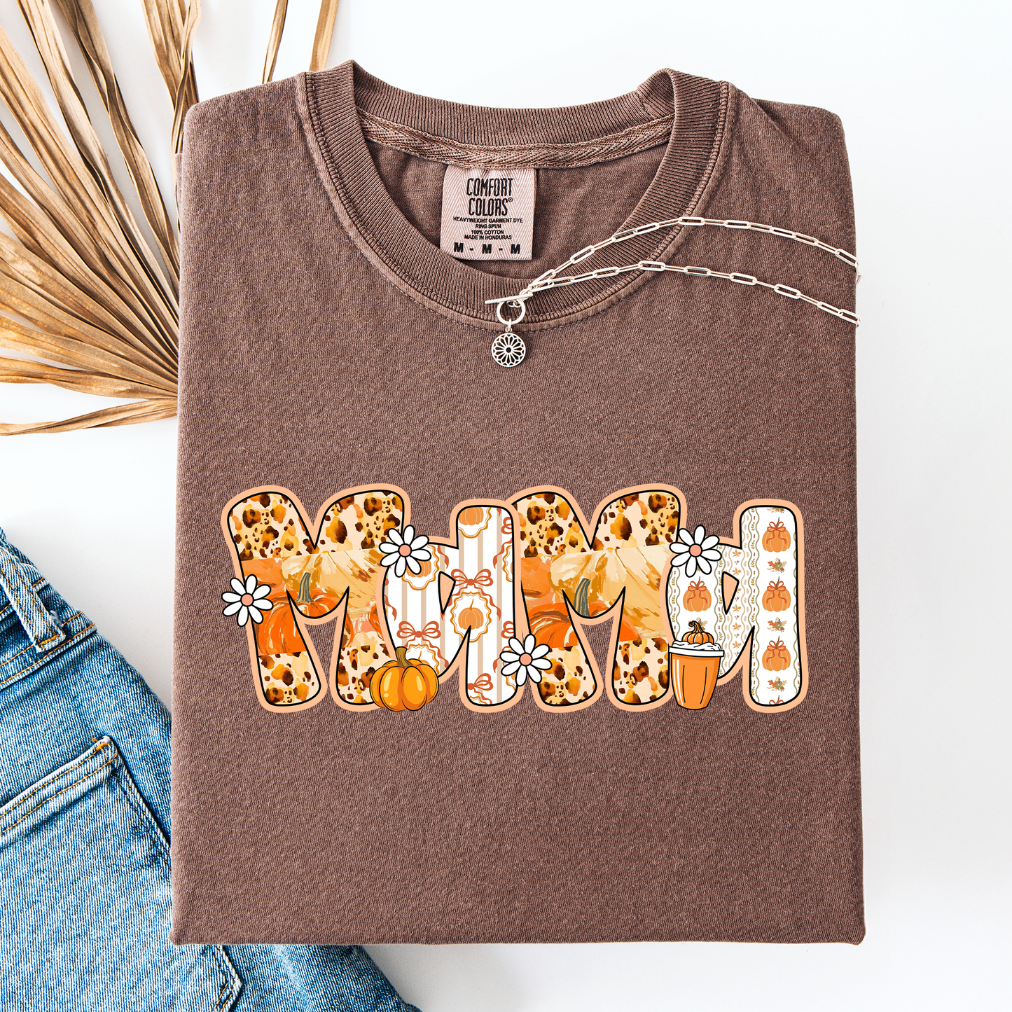 Brown Mama, Pumpkin Pattern, Halloween, Autumn, Fall, Comfort Colors T-Shirt