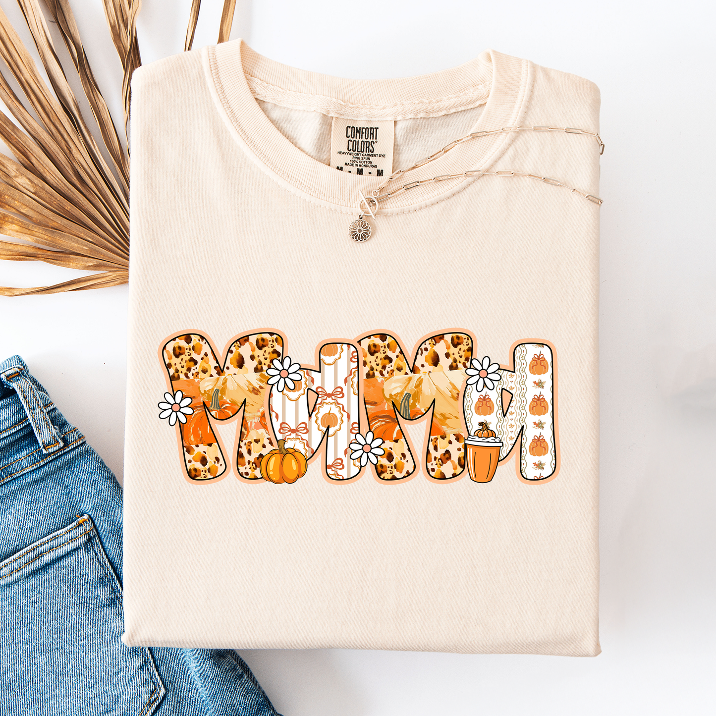 Cream Mama, Pumpkin Pattern, Halloween, Autumn, Fall, Comfort Colors T-Shirt