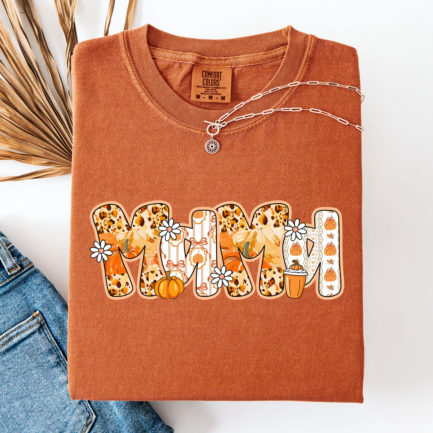Orange Mama, Pumpkin Pattern, Halloween, Autumn, Fall, Comfort Colors T-Shirt