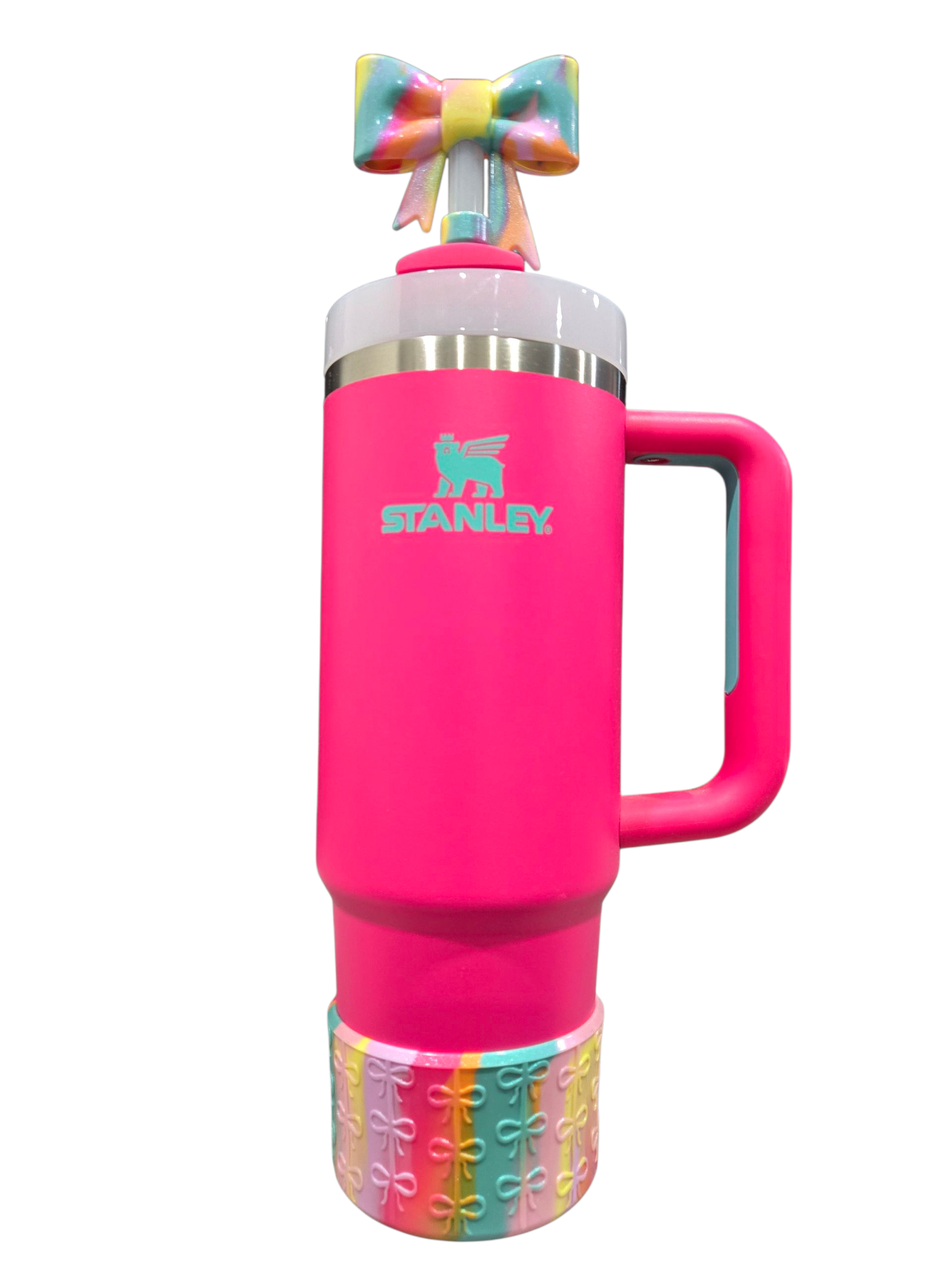 90s Color Swirl Coquette Bows Silicone Tumbler Boot