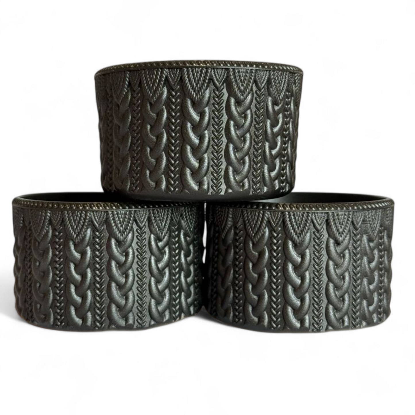 Onyx Shimmer Metallic Macrame Tumbler Boot -Fall fits 20-40oz