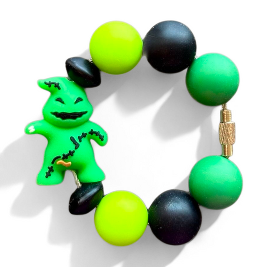 Green and Black Oogie Boogie Charm - Tumbler Handle Charm
