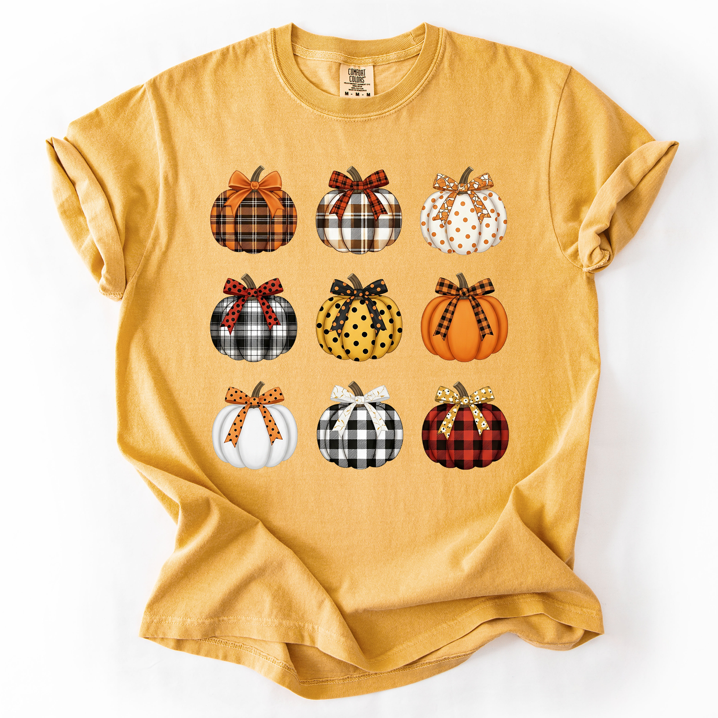 Mustard yellow Patterned Pumpkins, Classic, Halloween, Fall, Autumn, Comfort Colors T-Shirt