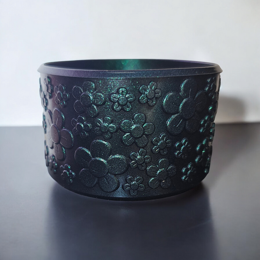 Green Chroma Shimmer Flower Tumbler Silicone Tumbler Boot. Fits 20oz-40oz Tumblers by Southern Creative Glamour 