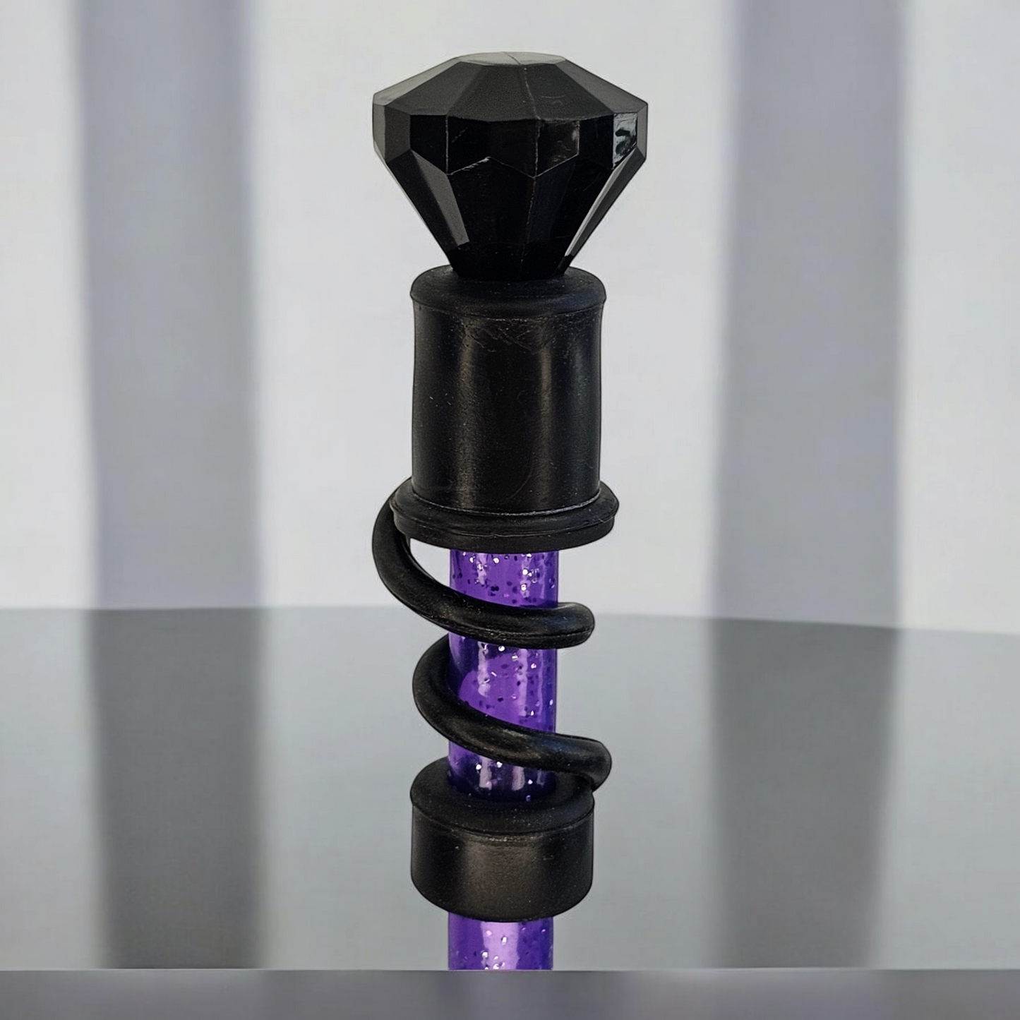 Black Diamond Silicone Straw Topper  - Straw Cover 