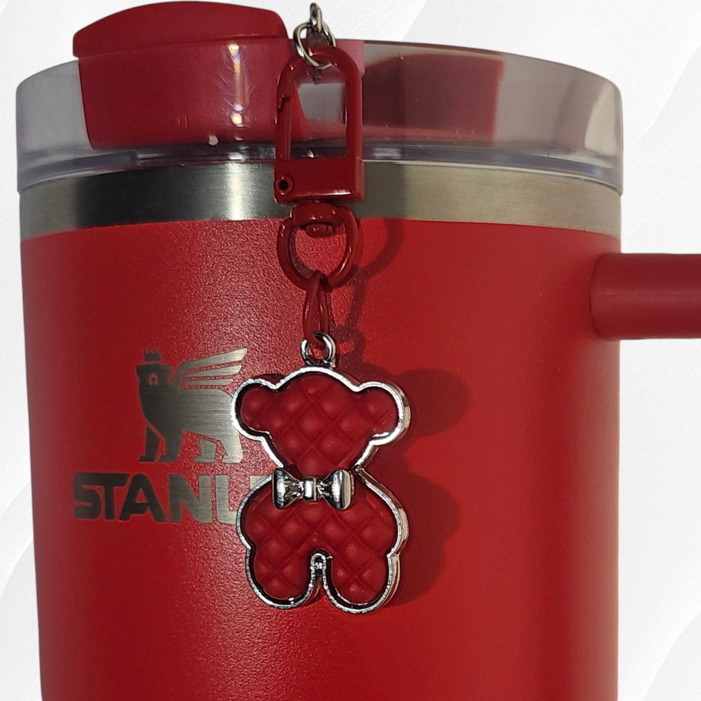 Fancy Teddy Bear Tumbler Straw Charm and Cup Handle Charm Set