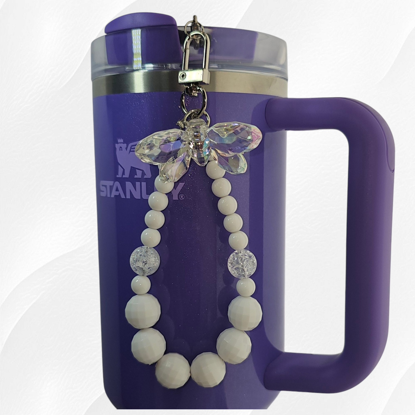 Deluxe Crystal Butterfly Beaded Tumbler Charm