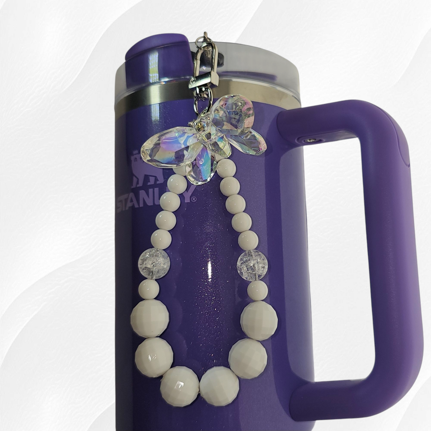 Deluxe Crystal Butterfly Beaded Tumbler Charm