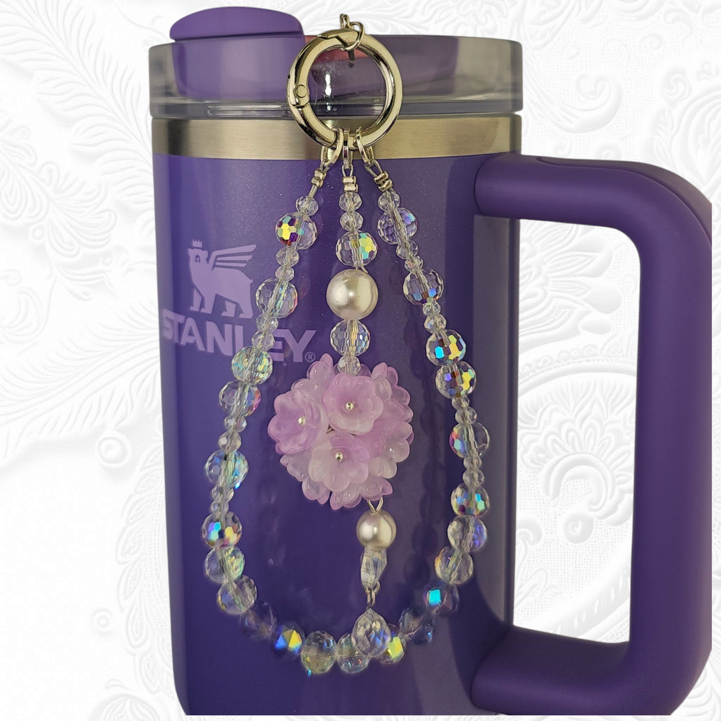 Deluxe Beaded Tumbler Charm - Purple 