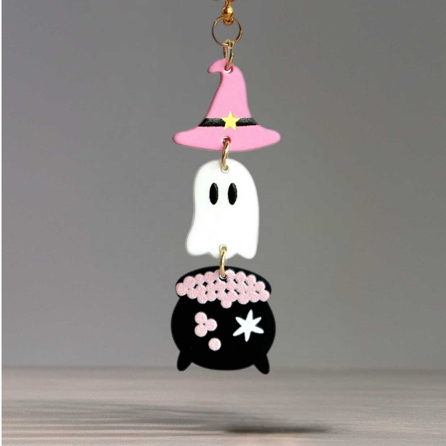 Pink GHOST CAULDRON- Tumbler Handle Charm