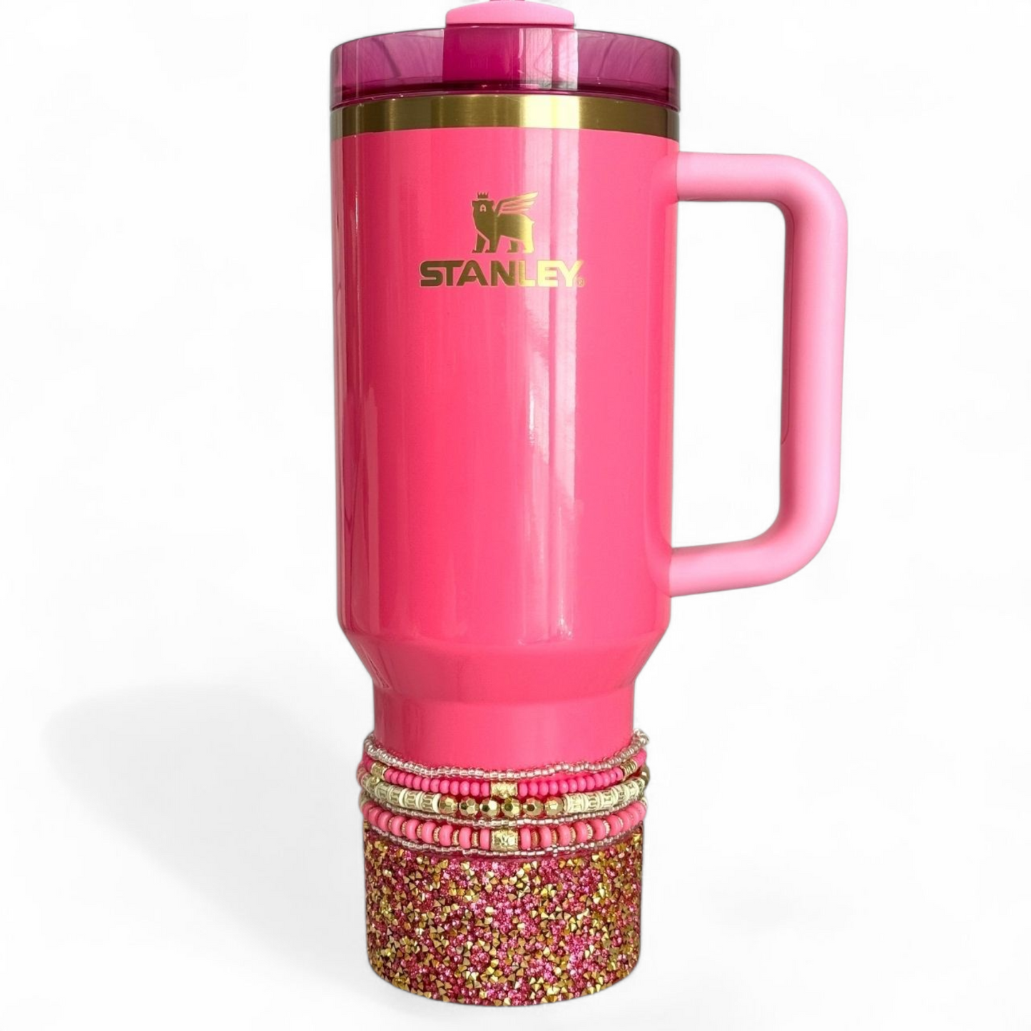 Pink & Gold Tumbler Bracelet Stack -fits 30-40oz on Stanley Pink Parade 