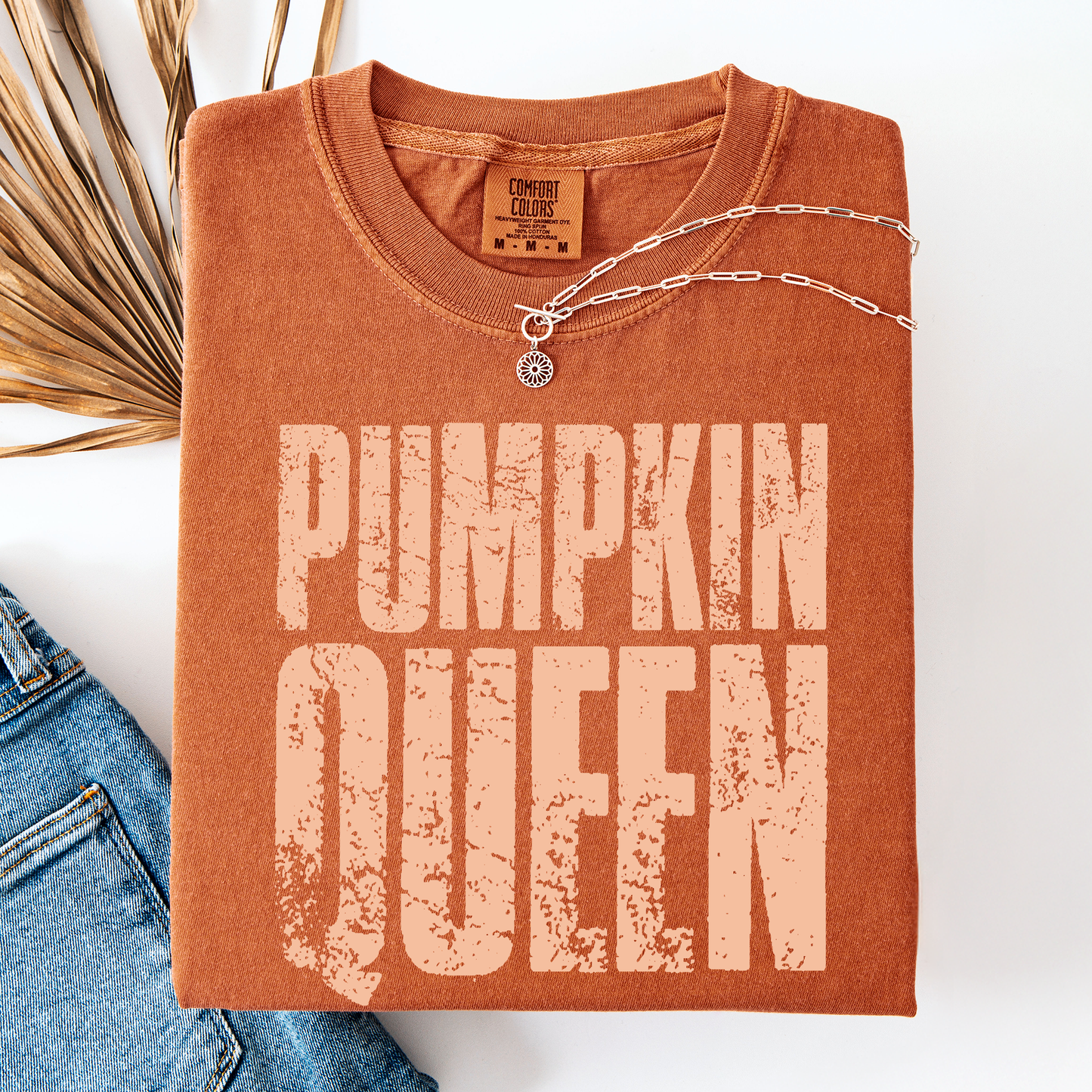 Orange Pumpkin Queen, Halloween, Autumn, Fall, Comfort Colors T-Shirt