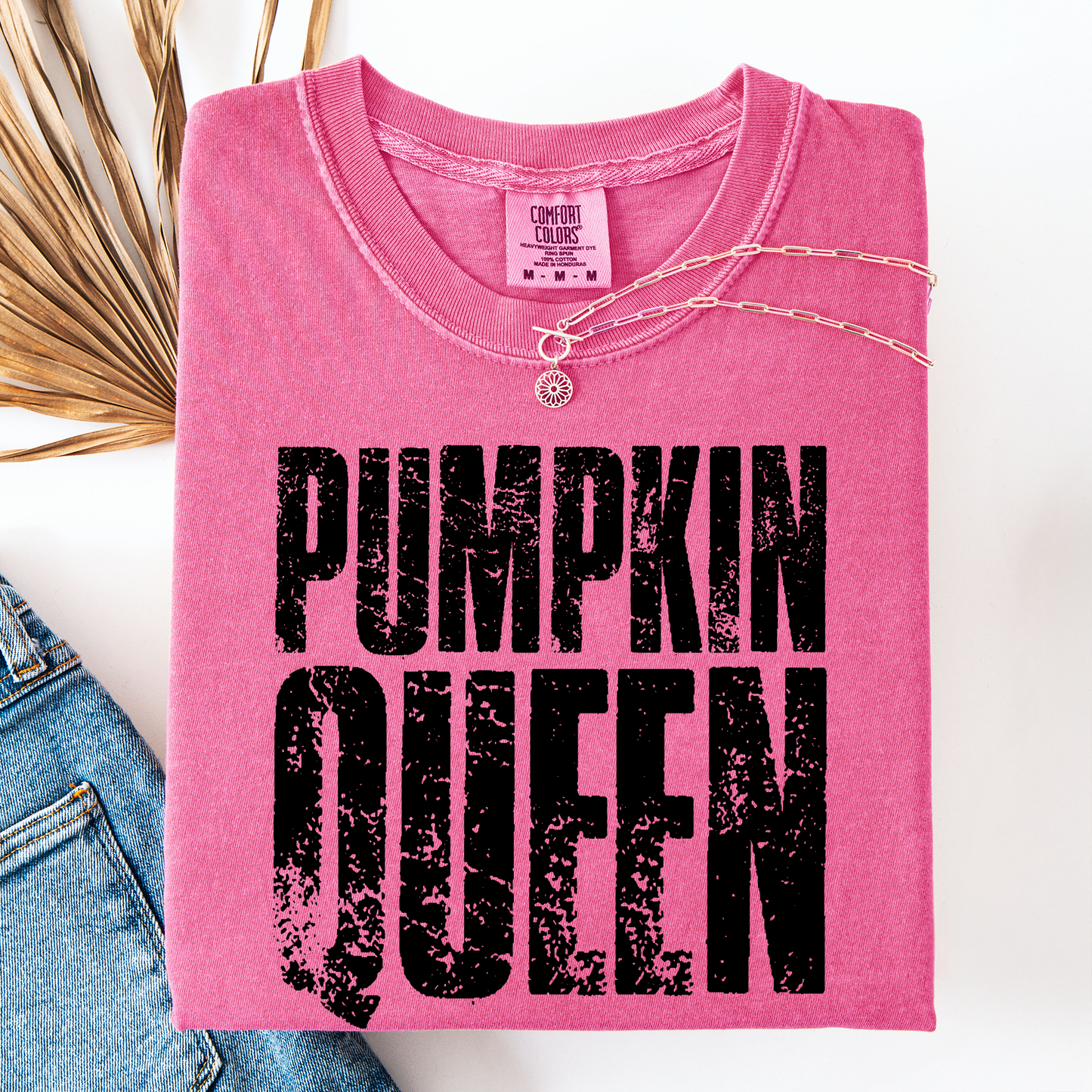 Pink Pumpkin Queen, Halloween, Autumn, Fall, Comfort Colors T-Shirt