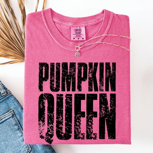 Pink Pumpkin Queen, Halloween, Autumn, Fall, Comfort Colors T-Shirt