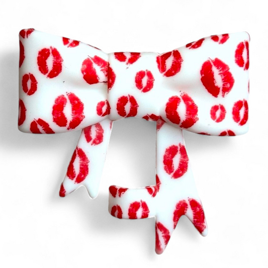Kissy Lips 3D Bow Straw Topper *Hydroprinted*