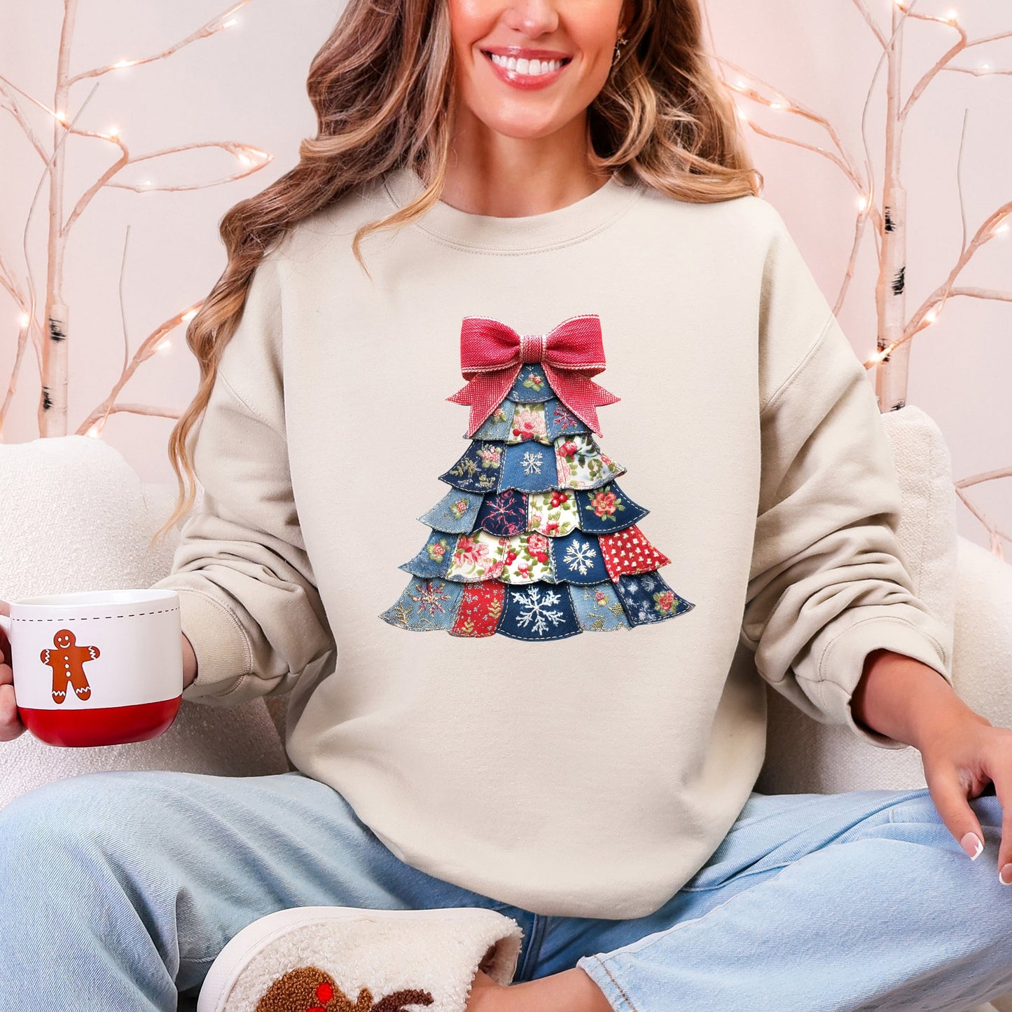 Sand Christmas, Sewing, Faux Quilt, Cute, Santa Sweatshirt
