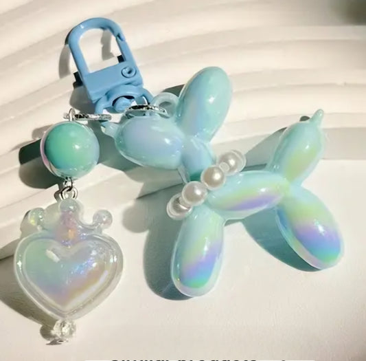 Tiffany Blue Princess Balloon Dog Charm Pendant 