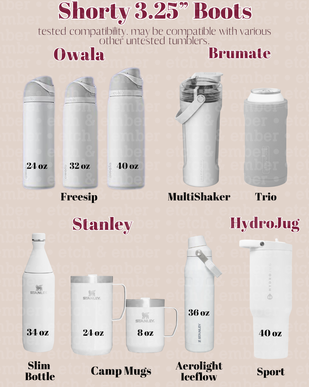 Glow in the Dark 3.25” Shorty Tumbler Boot