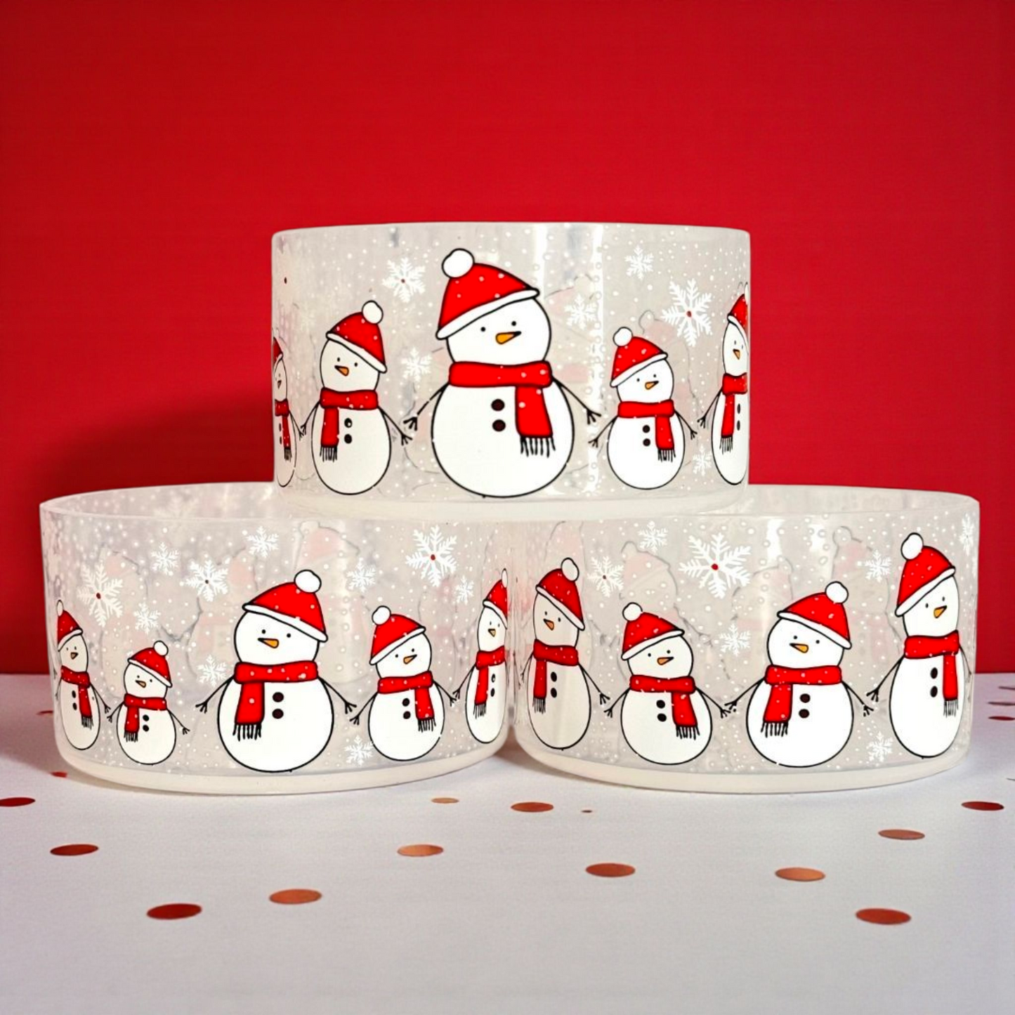 Clear Snowmen Tumbler Boot -fits 20-40oz