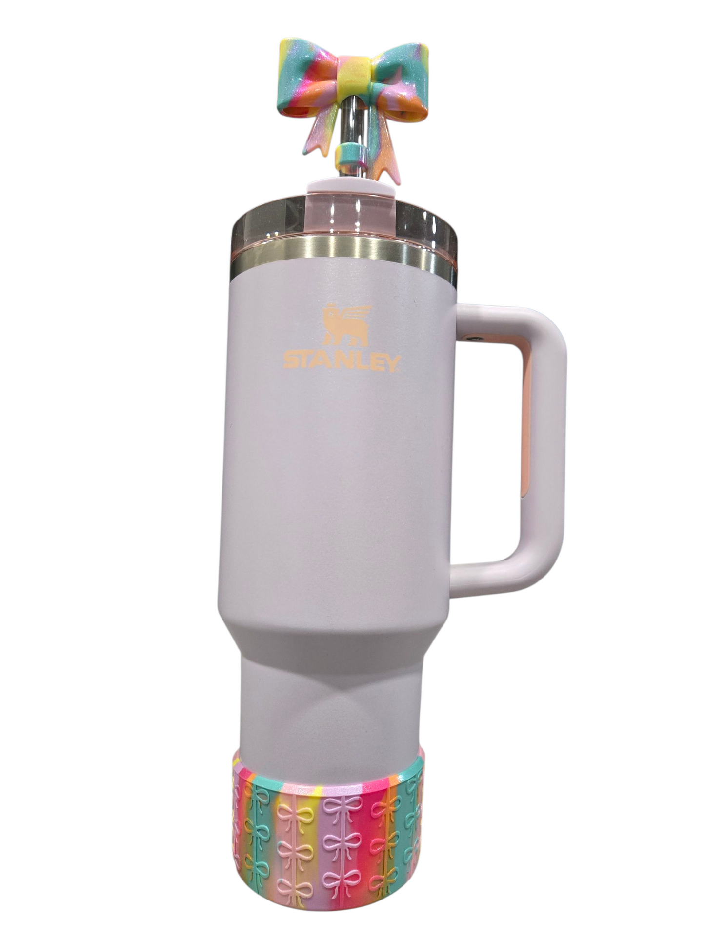 90s Color Swirl Coquette Bows Silicone Tumbler Boot
