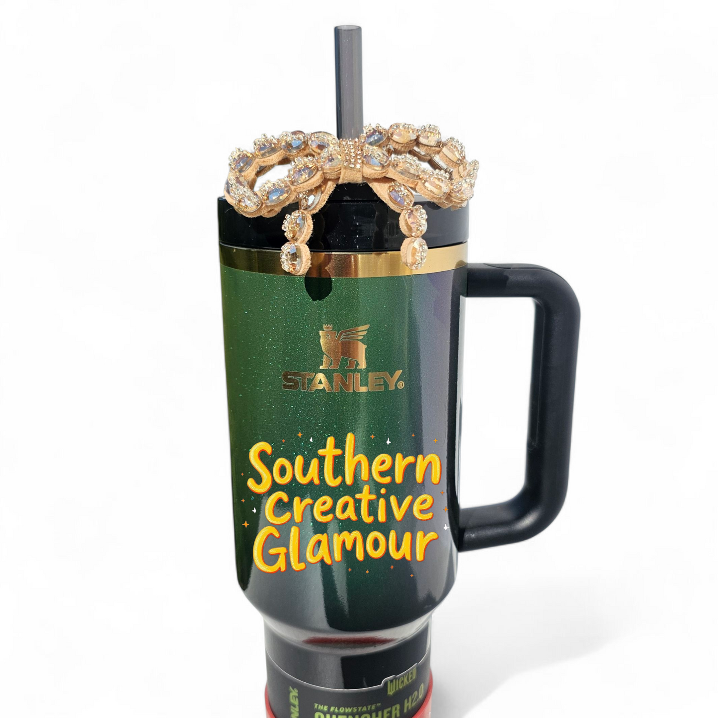 Gold Diamond Bow Tumbler Charm by Southern Creative Glamour 