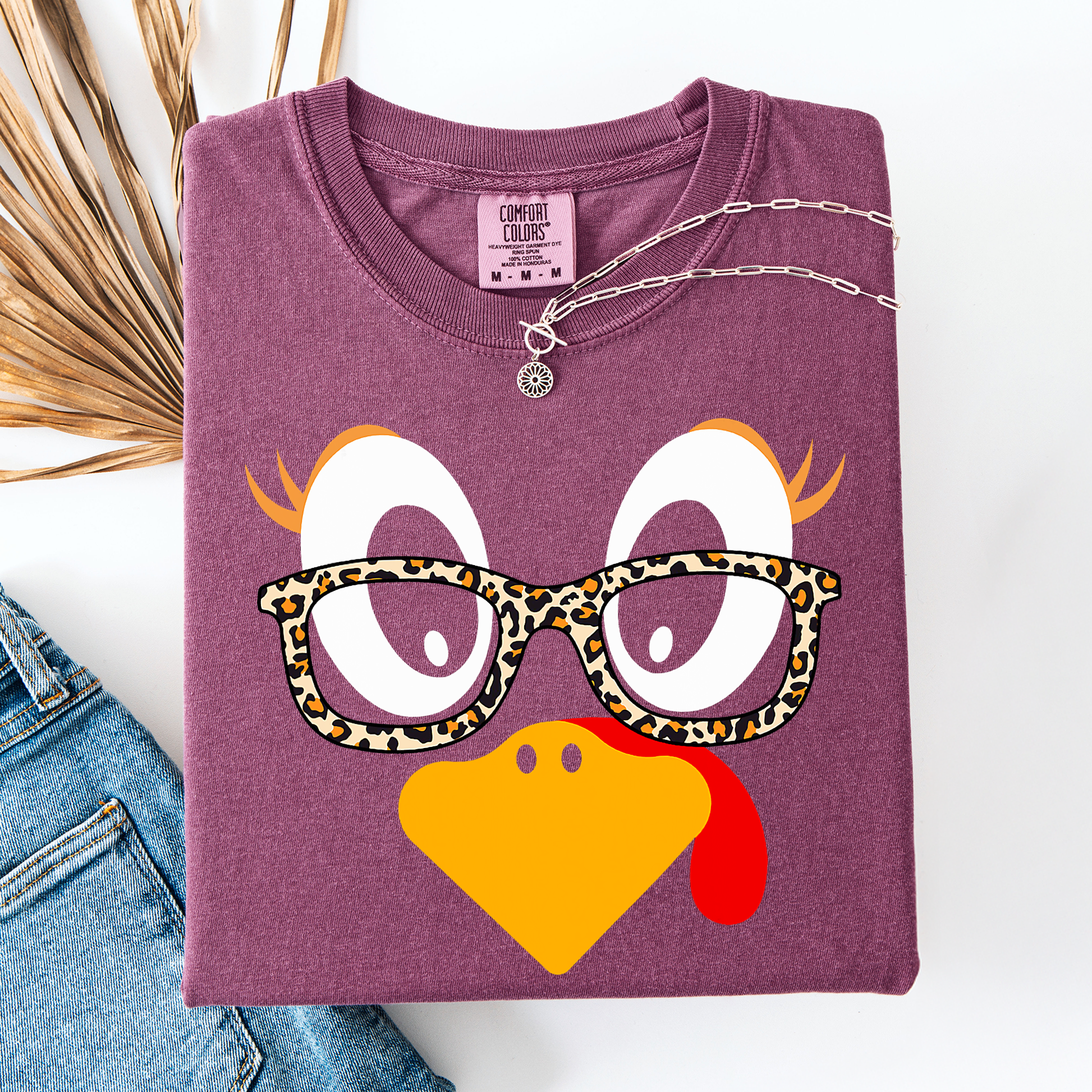 Berry Thanksgiving, Teacher, Turkey, Cute, Leopard Print, Comfort Colors T-Shirt