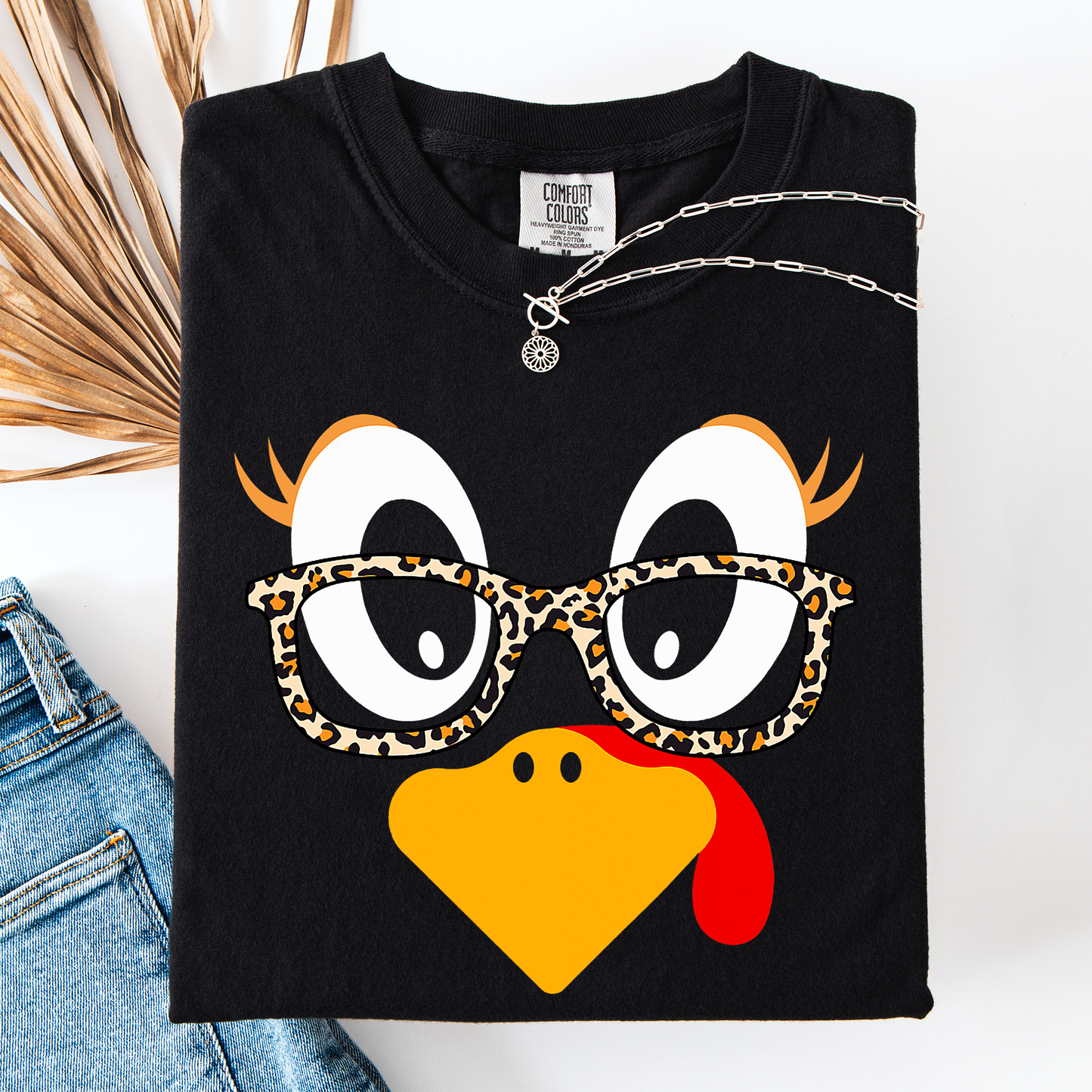 Black Thanksgiving, Teacher, Turkey, Cute, Leopard Print, Comfort Colors T-Shirt